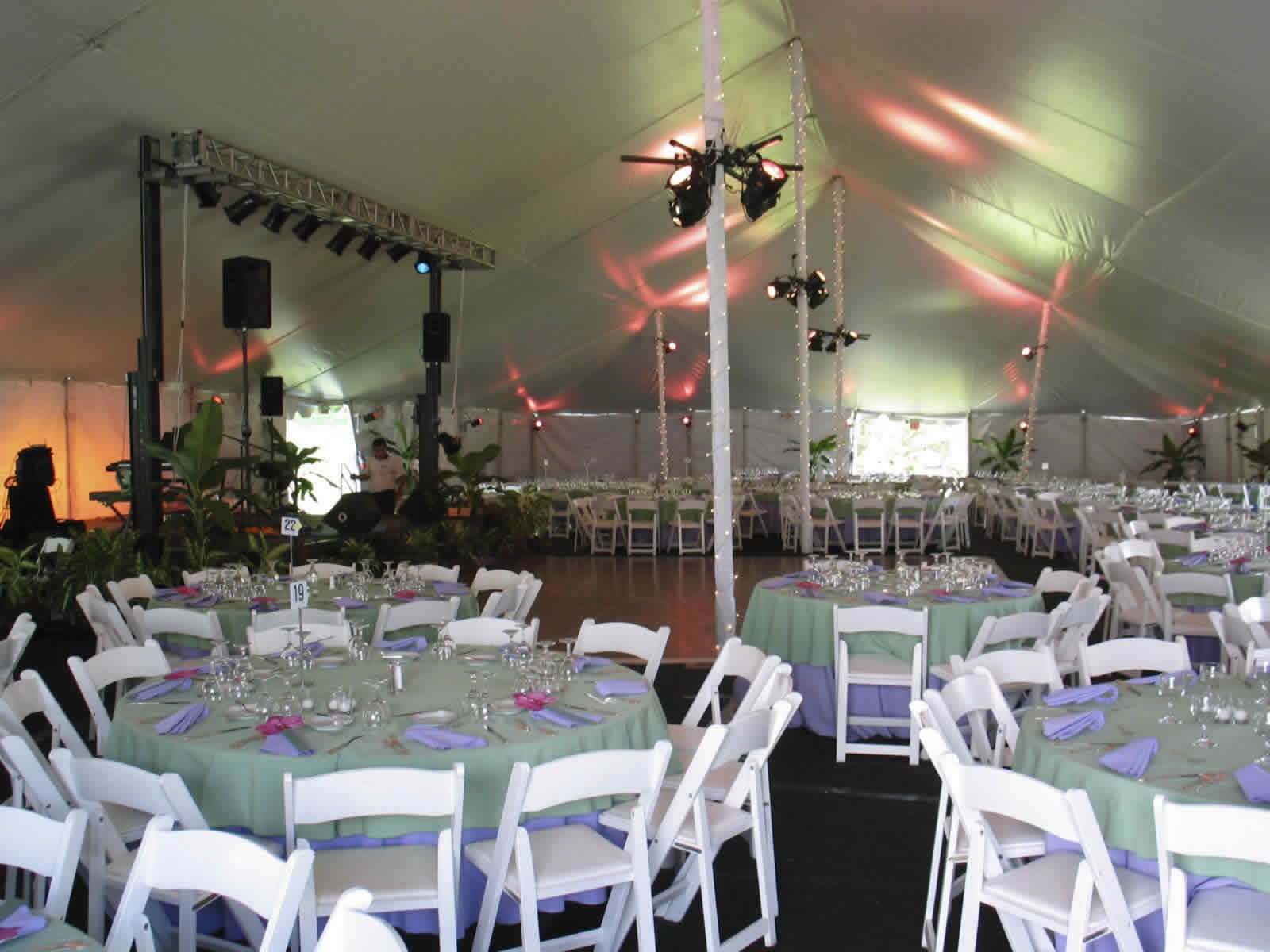 event tables, seating and decor